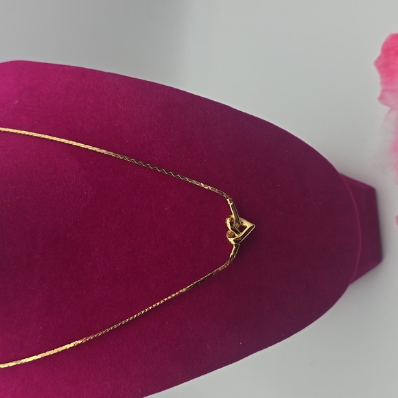 Christian Dior Heart Silver Rhinestones Gold Plated Pendant Necklace (EUC)✨️🖤✨️ - Picture 6 of 10